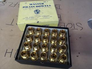 20x Vintage Antique Pattern Makers Brass Master Dowels, Size 7