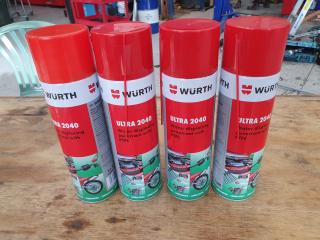 Wurth Ultra 2040 Penetrant, 4x 500mL Spray Cans