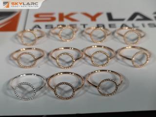 11x Kirsten Ash Circle Rings, Silver & Rose Gold Vermel Varieties