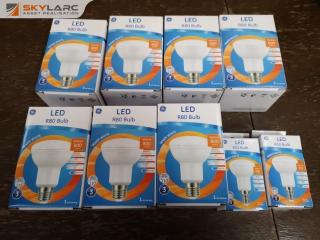 9x R80 & R50 LED Light Bulbs by GE, New