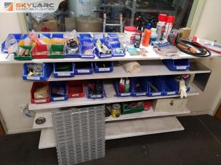 Workshop Bins w/ Assorted Industrial Welding Accessories, Stamps, & More