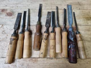 10x Assorted Wood Chisels