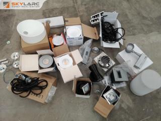 20+ Assorted LED Ceiling, Wall, Indoor, Outdoor Lighting Units