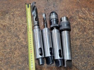 2x 16mm Drill Chucks + No.5 Tapered Shanks & Adapters
