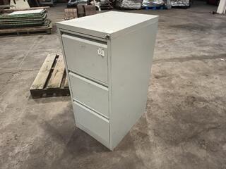 Three Drawer Metal Filing Cabinet with Key Lock