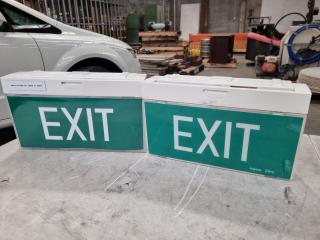 2x Legrand LED Exit Signs, Double Sided, Battery Backup