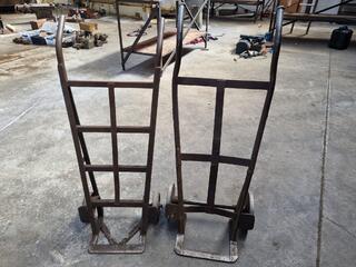 2x Vintage Sackbarrel Handtruck Trollies