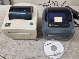 2x Zebra Direct Thermal Label Printers