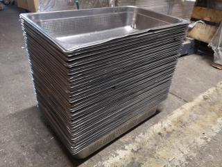 38x Stainless Steel Commercial Food Prep Trays