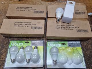 23x LED 10W, 9W Light Bulbs w/ E27 Screw Mount