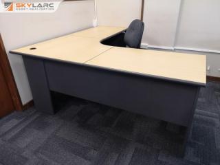 Office L-Shape Corner Workstation Desk w/ Chair