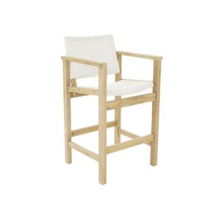 4 Seasons Teak Verano Wicker Bar Chair - Bone