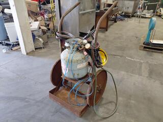 Oxy Acetylene Welding Kit on Trolley with Gauges and Torch
