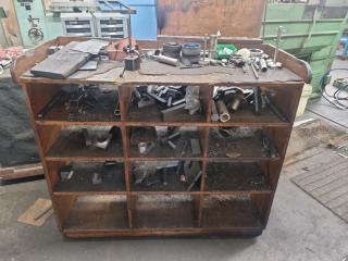 Vintage Wooden Cabinet and Contents