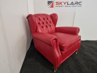 Reproduction English Style Wingback Chair (Red)