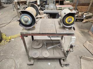 Two Grinders Mounted on Trolley