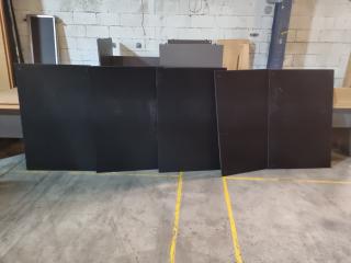 5x Black Bulletin Boards, 1200x800mm Size