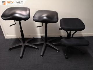 3x Assorted Office Desk Stools by Buro