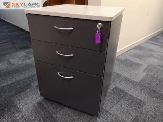 3-Drawer Lockable Office Mobile Drawer Unit