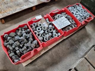 Pallet of Assorted Large Nuts, Bolts, Washers