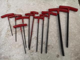 11x Assorted T-Handle Hex Allen Keys