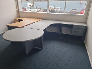 Office L-Shaped Workstation Desk & Mobile Unit 