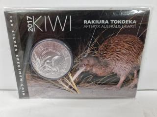 2017 Silver Specimen Kiwi Coin Rakiura Tokoeka