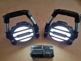 2x Hitachi 18v Work Lights