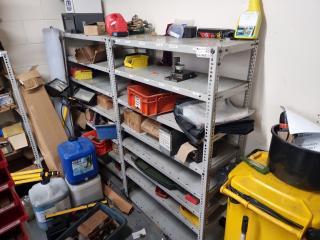 Steel Workshop Shelving Unit & Contents