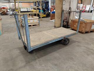 Flat Deck Warehouse Trolley with Rubber Tyres