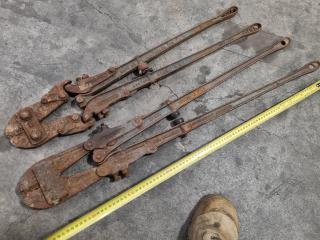 2x Vintage or Antique Bolt Cutters by Record & HK Porter