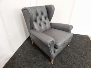 English Style Wingback Chair  - Leather