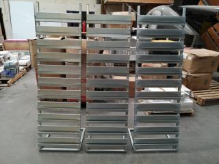 3x Steel Retail Display Racks for Tiles, Artwork, or Similar