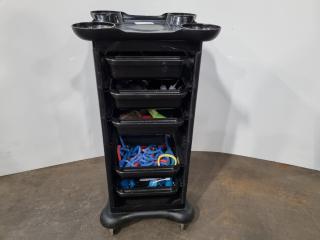 Professional Hair Salon Drawer Mobile w/ Styling Contents