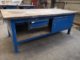 Super Heavy Duty Workshop Workbench w/ 25mm Thick Plate Steel Top