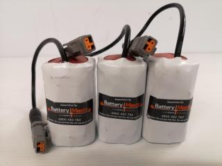 3x 4-Battery Packs w/ 18650 Type Batteries