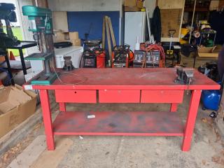 Workbench with Drill Press and Vices