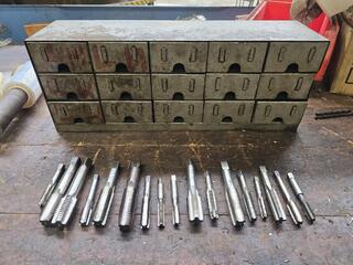 Metal Drawer Cabinet and Assorted Thread Taps
