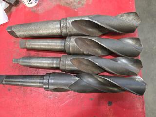 4 Large Morse Taper Drill Bits 