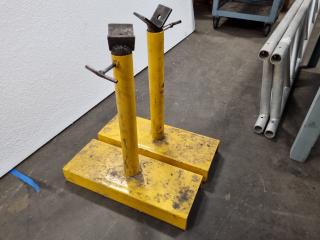 Pair of Adjustable Industrial Material Support Stands