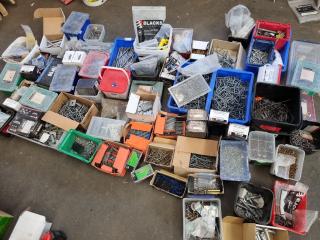 Assorted Fastening Hardware, Screws,Nails, Bolts, & More