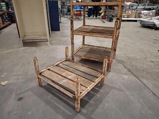 Steel stacking Storage Crates with timber decks