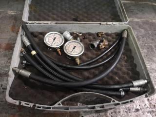 2x Pressure Gauges w/ Hoses & Case