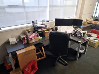 Office L-Shaped Workstation, Mobile & Chairs