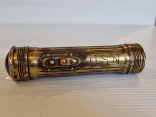 Antique Brass Blaco USN Torch Flashlight