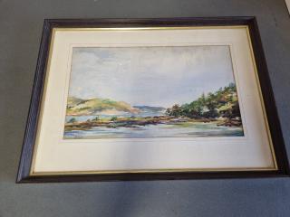 Vintage Framed Watercolour Landscape Signed Painting