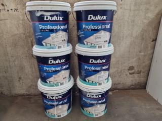 6x 10L Used Buckets of Dulux Professional Ceiling Paint