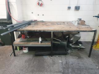 Steel Framed Workbench and Contents