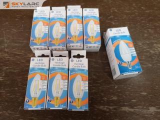 8x LED Heritage Candle 1.9W & 3.4W Light Bulbs by GE, New