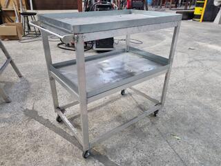 Custom Aluminium & Galvanised Workshop Shelf Trolley